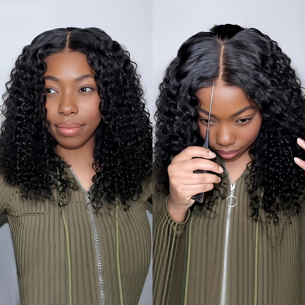 40Inch Ready To Go Glueless Wig Jerry Curl Human Hair 13*6 Pre-Cut Lace Wigs 12A Wigs Human Hair Pre Bleached Pre Plucked 250% Density Curl Wave Lace Frontal Wig Natural Color 3 Seconds To Wear For Beginners