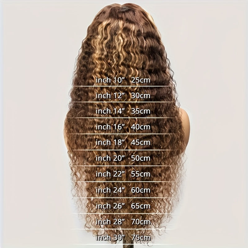 200 Density Glueless Ombre Highlight Wig Human Hair Curly Loose Deep Wave Lace Frontal Wig 4/27 Colored Brazilian 13x4 Lace Front Wigs for Women