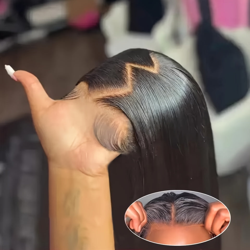 5x5 HD Lace Put On And Go Glueless Closure Wigs Human Hair Straight Human Hair Pre Plucked Pre Cut No Glue 3 Seconds To Wear Glueless Wig Transparent Lace Front Wigs Human Hair 250% Density