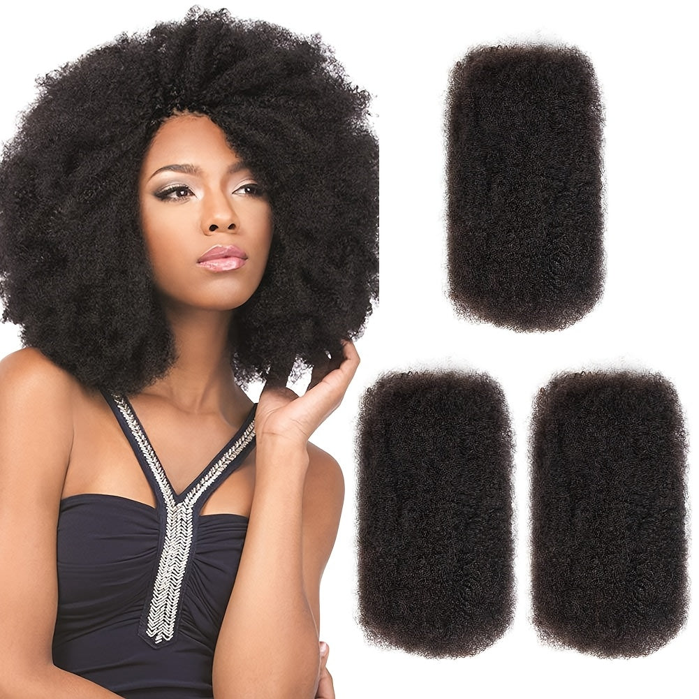 Remy Bulk Hair Peruvian Bulk Hair No Attachment Peruvian Afro Kinky Curly Wave Human Hair Bulk for Braiding Natural Color Braids Hair