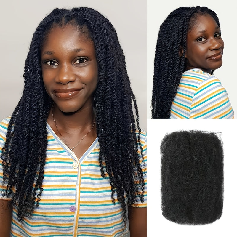 Remy Bulk Hair Peruvian Bulk Hair No Attachment Peruvian Afro Kinky Curly Wave Human Hair Bulk for Braiding Natural Color Braids Hair