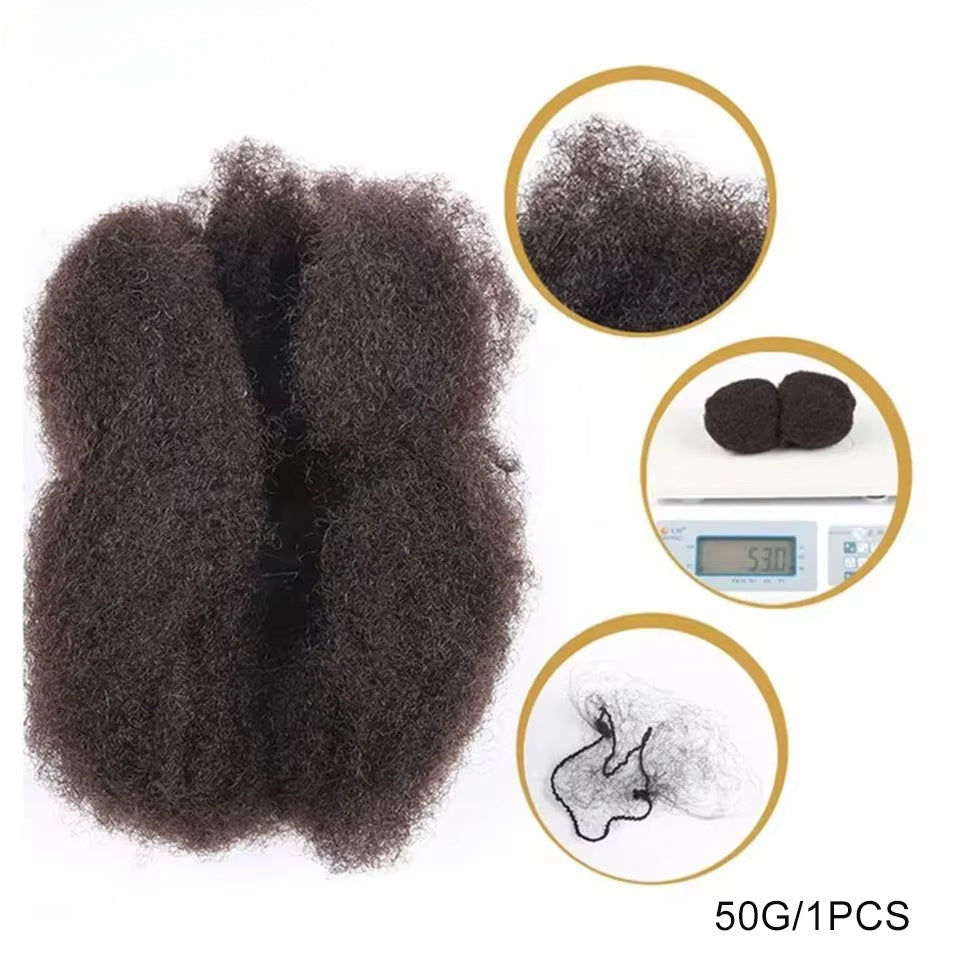 Afro Kinky Bulk Hair No Attachment 100% Remy Dreadlock Hair Peruvian Afro Kinky Bulk Natural Color Kinky Curly Hair for Twist Crochet Braiding Hair 100% Remy Human Bulk Hair