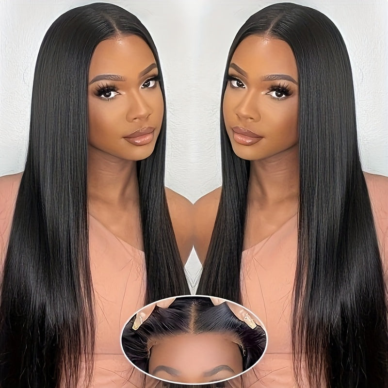 34 Inch 5X5 Glueless Lace Front Wigs Human Hair Pre Plucked With Baby Hair 250% Density Real Human Hair Wig Straight 5X5 HD Lace Frontal Wigs