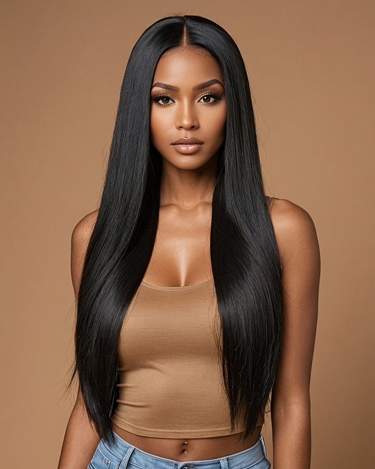 34 Inch 5X5 Glueless Lace Front Wigs Human Hair Pre Plucked With Baby Hair 250% Density Real Human Hair Wig Straight 5X5 HD Lace Frontal Wigs