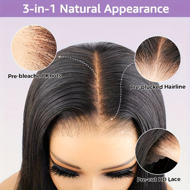 Glueless Deep Wave 4x4 HD Lace Closure Wig 280% Density Pre Plucked Pre Cut Lace Human Hair Deep Curly Lace Front Wig No Glue 3 Seconds to Wear Soft Comfortable And Breathable Transparent Lace Front Wig Bye Bye Knots Beginner