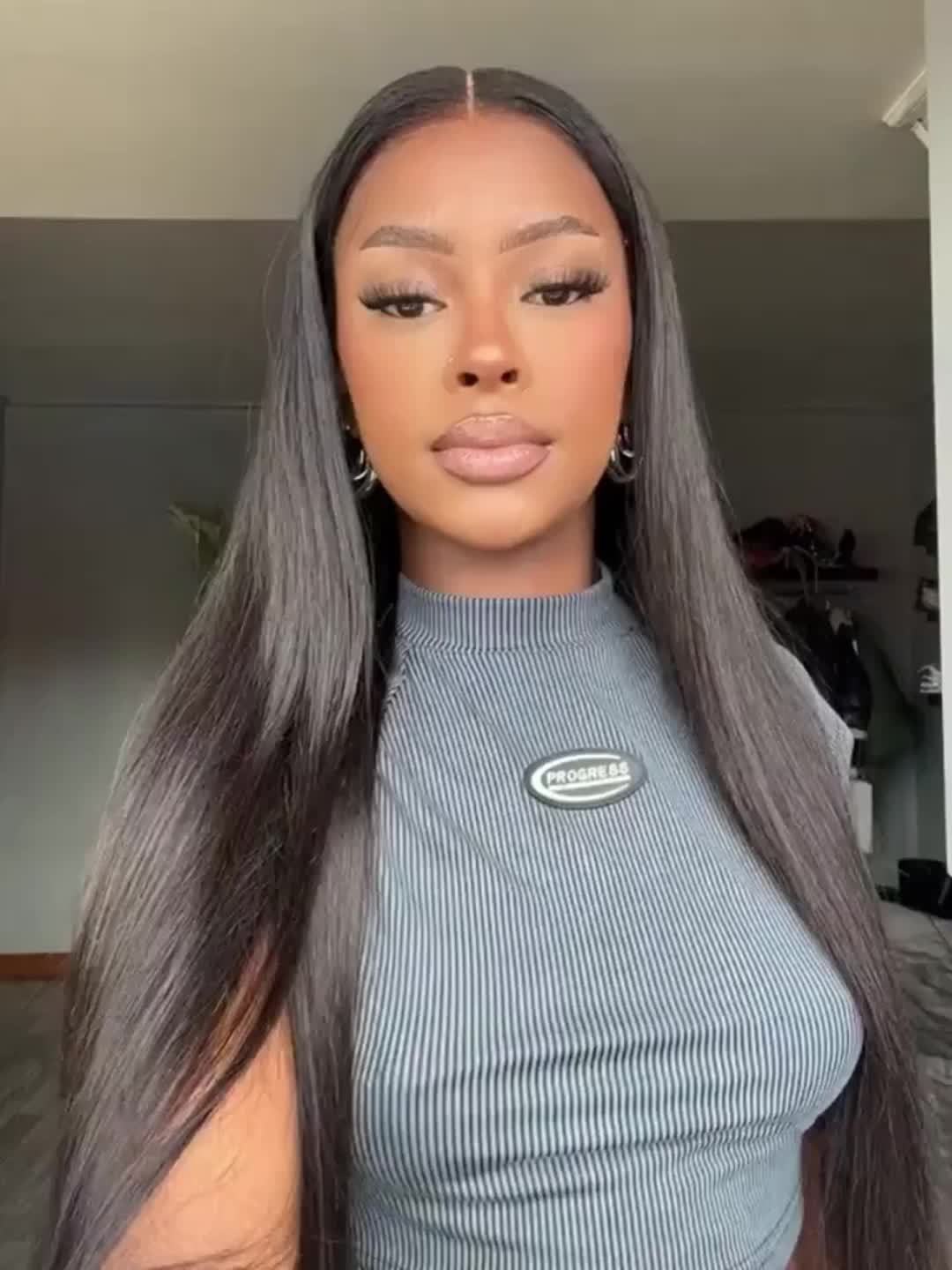 34 Inch 5X5 Glueless Lace Front Wigs Human Hair Pre Plucked With Baby Hair 250% Density Real Human Hair Wig Straight 5X5 HD Lace Frontal Wigs