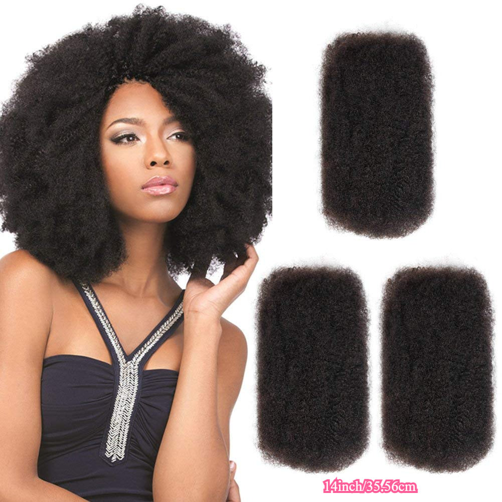 Remy Bulk Hair Peruvian Bulk Hair No Attachment Peruvian Afro Kinky Curly Wave Human Hair Bulk for Braiding Natural Color Braids Hair
