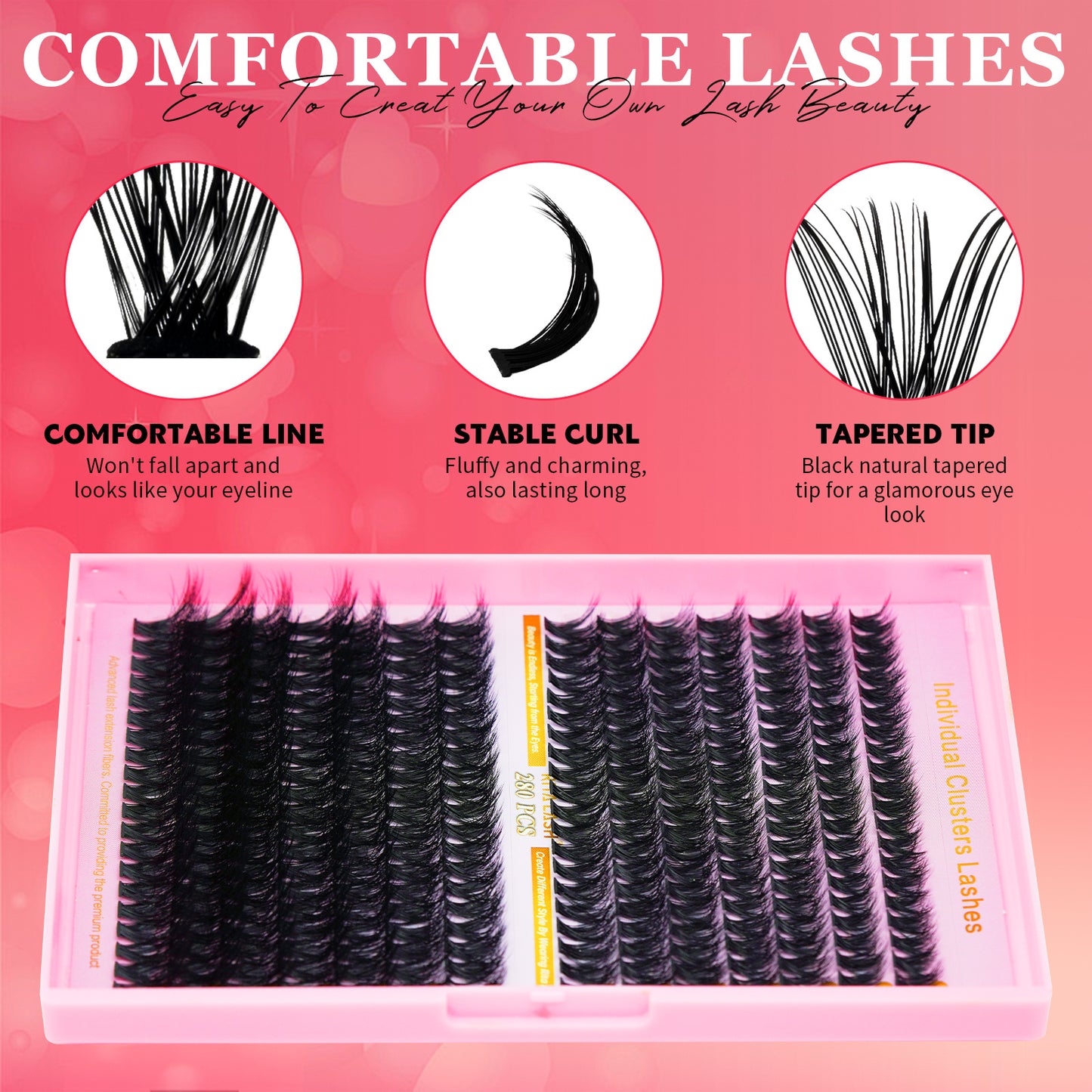 DIY Individual Eyelash Kit, 1 Box Mixed Length & Styles Natural Look Eyelashes Extension, 5pcs Self Cluster Curl Eyelashes,2pcs Bond&Seal, 2pcs Lash removers, 2pcs tweezers, 2pcs lash brush, Make up Kit