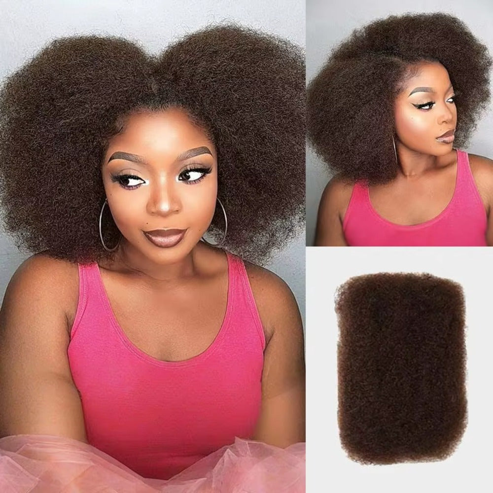 Afro Kinky Bulk Hair No Attachment 100% Remy Dreadlock Hair Peruvian Afro Kinky Bulk Natural Color Kinky Curly Hair for Twist Crochet Braiding Hair 100% Remy Human Bulk Hair