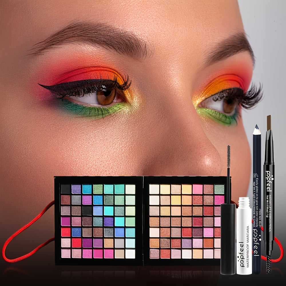 Makeup Set Gift Box Lipstick Eyebrow Pencil Eye Shadow Dish Makeup Tool Combination Durable Waterproof Lip Gloss Outdoor Travel Essential Makeup Bag Long-Lasting Beauty Solution Perfect Mother'S Day Gift