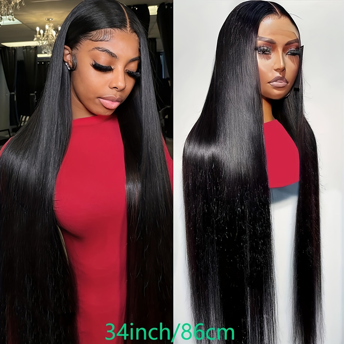 34 Inch 5X5 Glueless Lace Front Wigs Human Hair Pre Plucked With Baby Hair 250% Density Real Human Hair Wig Straight 5X5 HD Lace Frontal Wigs