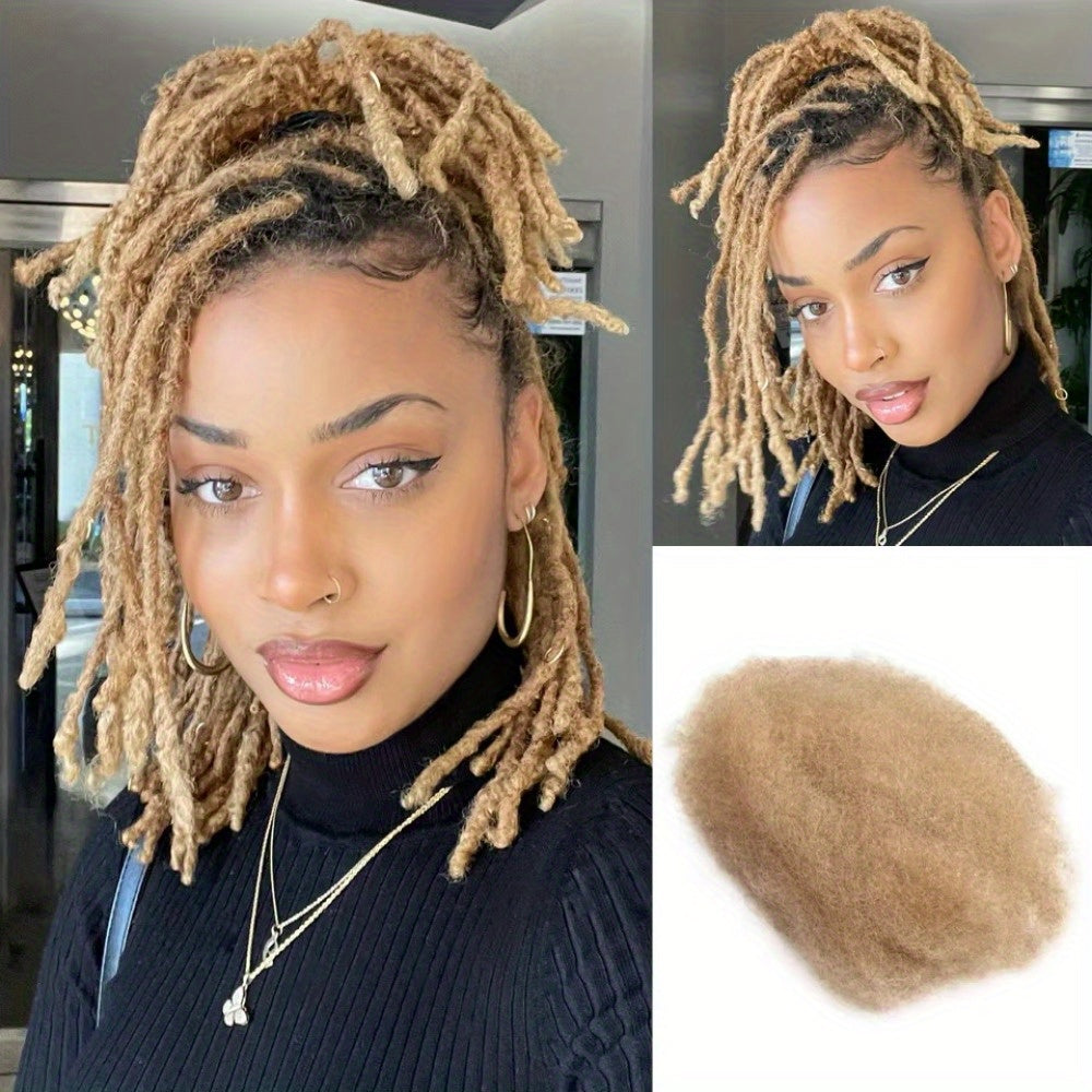 Afro Kinky Bulk Hair No Attachment 100% Remy Dreadlock Hair Peruvian Afro Kinky Bulk Natural Color Kinky Curly Hair for Twist Crochet Braiding Hair 100% Remy Human Bulk Hair