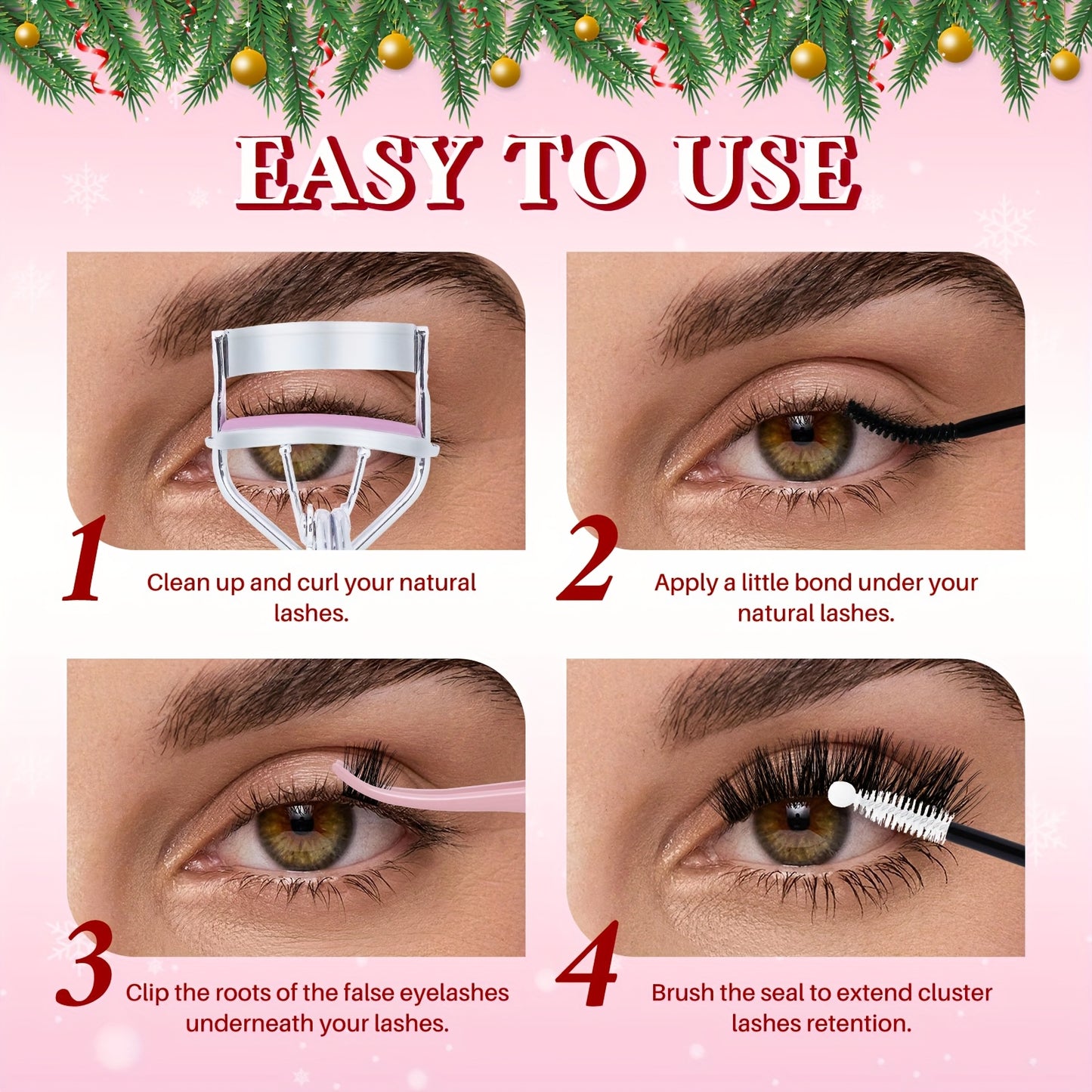 High Qulity Rita Individual False Eyelashes Extension Kit Curl Wispy Style, 12 Box Lashes with Glue&Bond Seal&Remover&Curler, Individual Lashes Makeup Kit