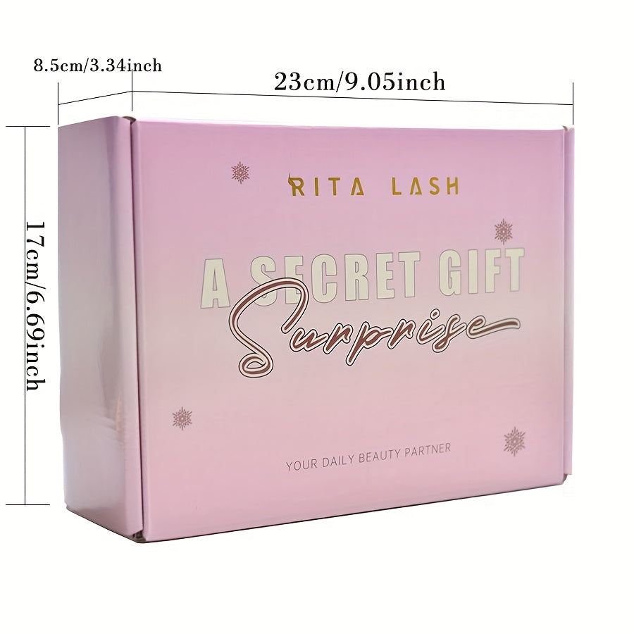 High Qulity Rita Individual False Eyelashes Extension Kit Curl Wispy Style, 12 Box Lashes with Glue&Bond Seal&Remover&Curler, Individual Lashes Makeup Kit