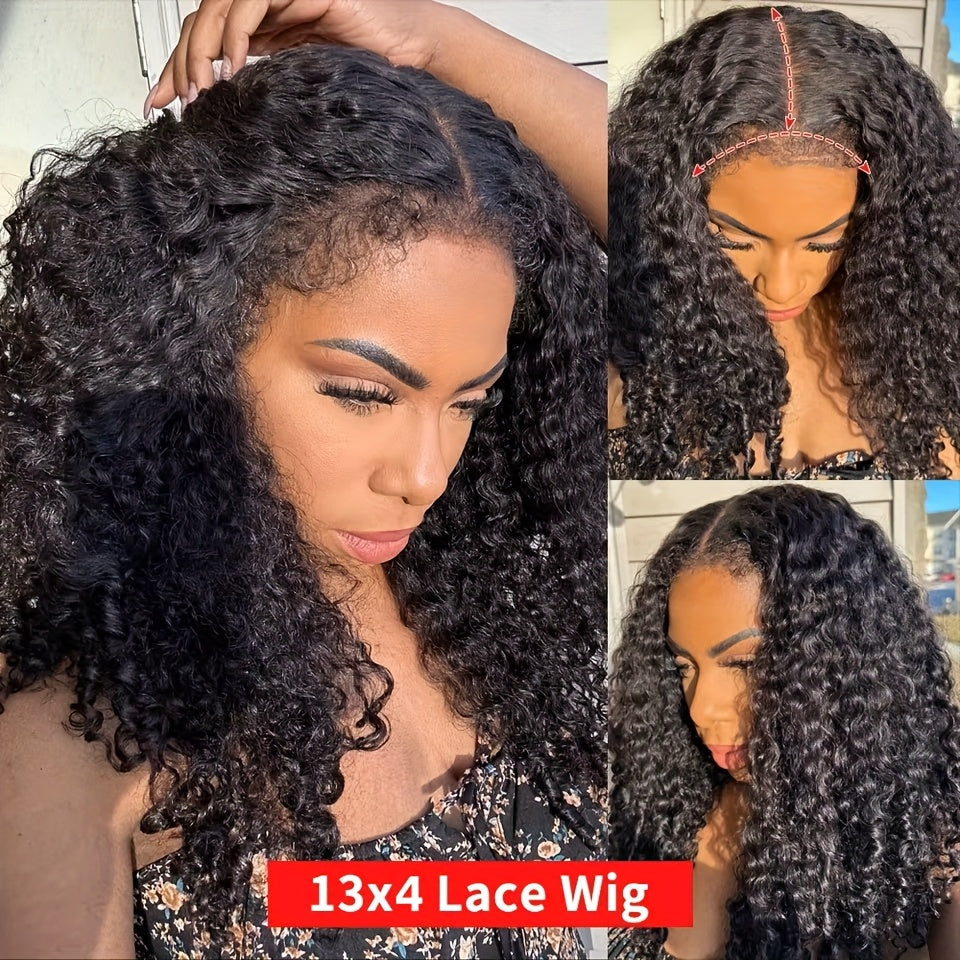 250% Density 4C Kinky Curly Human Hair Wig with 13x4 HD Lace Front - Pre-Bleached & Pre-Plucked Baby Hair, Breathable Swiss Lace for Zero Stress Wear, Realistic Scalp & Summer Comfort (Afro Curly, All Ethnicities), Comfortabl