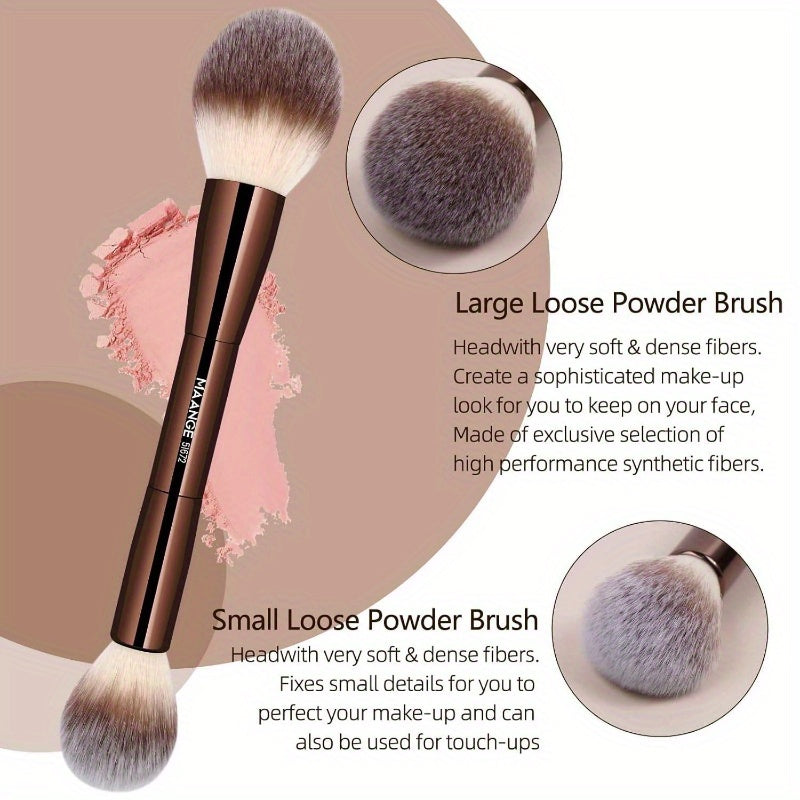 20pcs Makeup Brushes with Gift Box, DoubleEnd Multifunctional Makeup Brushes for Blending Liquid Powder Conaler Cream Blush Buffe, CoffeeBrown