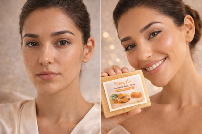 LEMON TUMERIC & ACID KOJIC SOAP BRIGHTNING BAR WITH VITAMIN C COMPLEX FOR FACE AND BODY SKIN, SOAP NET (SET OF 3,6,12)