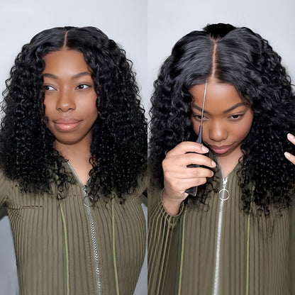 40Inch Ready To Go Glueless Wig Jerry Curl Human Hair 13*6 Pre-Cut Lace Wigs 12A Wigs Human Hair Pre Bleached Pre Plucked 250% Density Curl Wave Lace Frontal Wig Natural Color 3 Seconds To Wear For Beginners