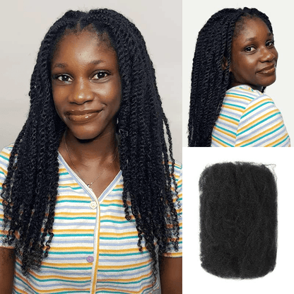 Remy Bulk Hair Peruvian Bulk Hair No Attachment Peruvian Afro Kinky Curly Wave Human Hair Bulk for Braiding Natural Color Braids Hair