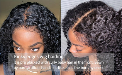 250% Density 4C Kinky Curly Human Hair Wig with 13x4 HD Lace Front - Pre-Bleached & Pre-Plucked Baby Hair, Breathable Swiss Lace for Zero Stress Wear, Realistic Scalp & Summer Comfort (Afro Curly, All Ethnicities), Comfortabl
