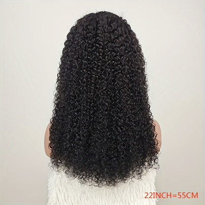 [4x4 HD Lace Closure, Kinky Curly Wig] 180% Density Brazilian Kinky Curly Human Hair Wig with 4C Kinky Edges & 4x4 HD Lace Closure - Jerry Curly Texture, Natural Color, Baby Hair Edges | Curly Hair Wig | Natural Texture Wig
