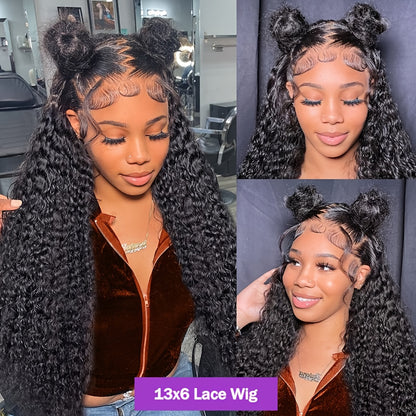 40Inch Ready To Go Glueless Wig Jerry Curl Human Hair 13*6 Pre-Cut Lace Wigs 12A Wigs Human Hair Pre Bleached Pre Plucked 250% Density Curl Wave Lace Frontal Wig Natural Color 3 Seconds To Wear For Beginners