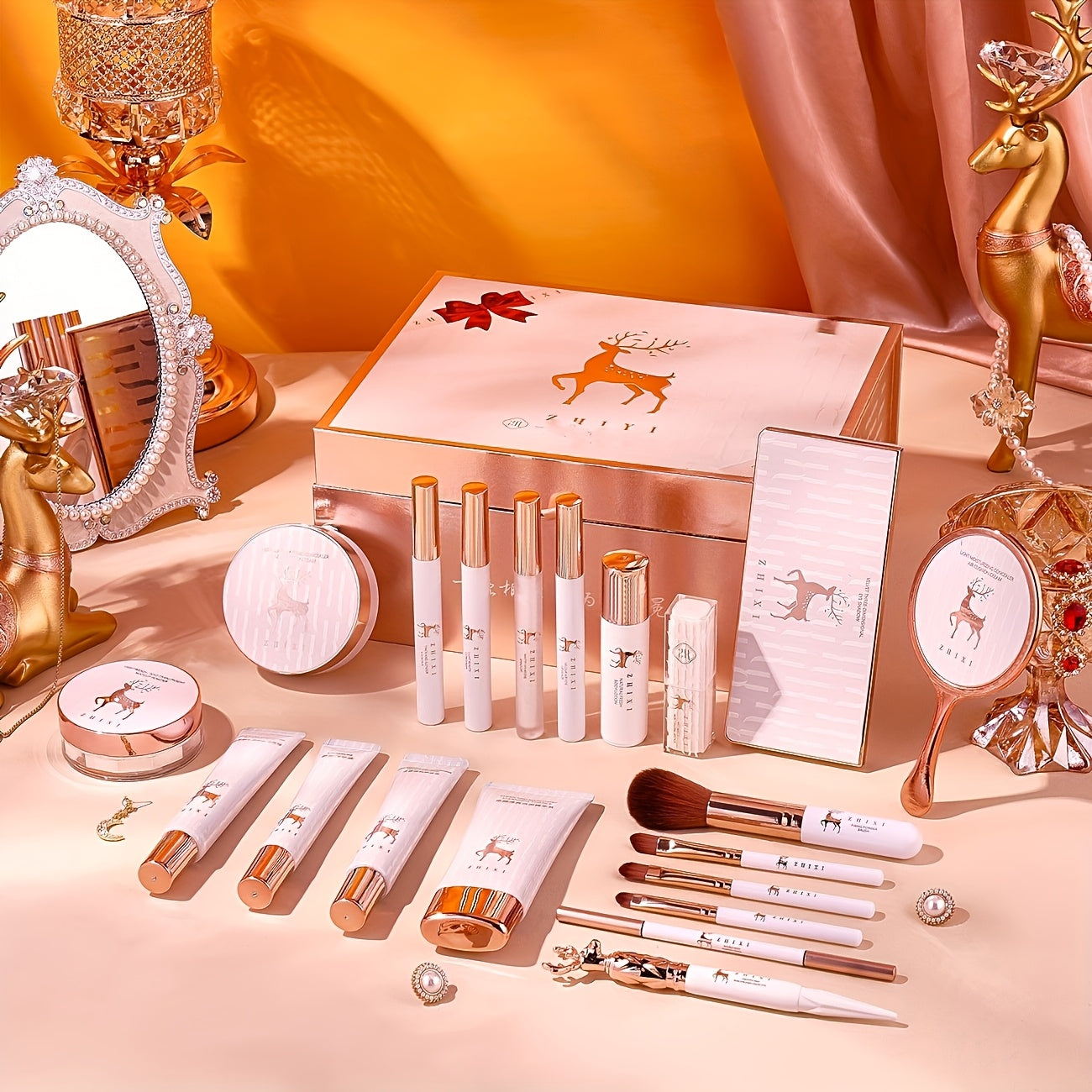 [20pcs Luxury Makeup Set] 20pcs Yilu High-end Luxury Makeup And Skin Care Set Gift Box | Complete Set With Eyeshadow, Lipstick, Mascara, Concealer And Other Makeup And Skin Care Tools | Send Mom, Send Friends, Holiday Gifts,