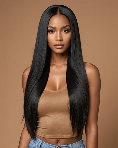34 Inch 5X5 Glueless Lace Front Wigs Human Hair Pre Plucked With Baby Hair 250% Density Real Human Hair Wig Straight 5X5 HD Lace Frontal Wigs