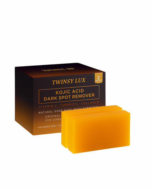 Twinsy Lux Best Tumeric Kojic Acid Soap For Dark Spots Remover For All Skin Type (2 pk)