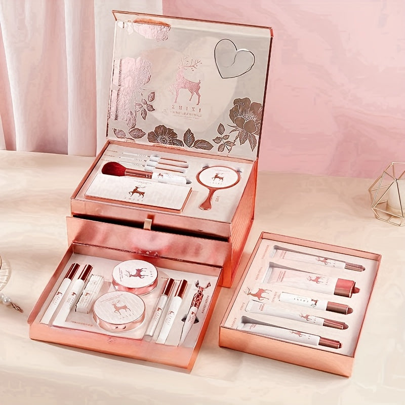 [20pcs Luxury Makeup Set] 20pcs Yilu High-end Luxury Makeup And Skin Care Set Gift Box | Complete Set With Eyeshadow, Lipstick, Mascara, Concealer And Other Makeup And Skin Care Tools | Send Mom, Send Friends, Holiday Gifts,