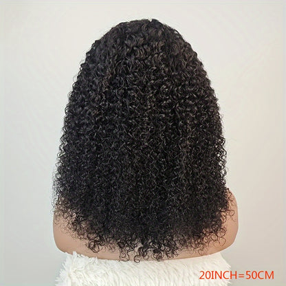 [4x4 HD Lace Closure, Kinky Curly Wig] 180% Density Brazilian Kinky Curly Human Hair Wig with 4C Kinky Edges & 4x4 HD Lace Closure - Jerry Curly Texture, Natural Color, Baby Hair Edges | Curly Hair Wig | Natural Texture Wig