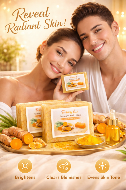 LEMON TUMERIC & ACID KOJIC SOAP BRIGHTNING BAR WITH VITAMIN C COMPLEX FOR FACE AND BODY SKIN, SOAP NET (SET OF 3,6,12)