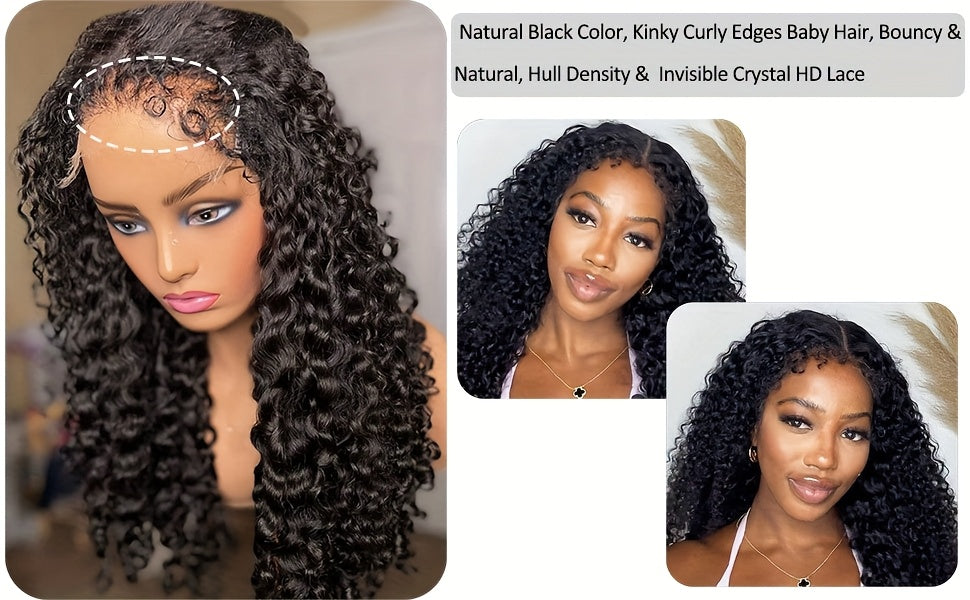 250% Density 4C Kinky Curly Human Hair Wig with 13x4 HD Lace Front - Pre-Bleached & Pre-Plucked Baby Hair, Breathable Swiss Lace for Zero Stress Wear, Realistic Scalp & Summer Comfort (Afro Curly, All Ethnicities), Comfortabl