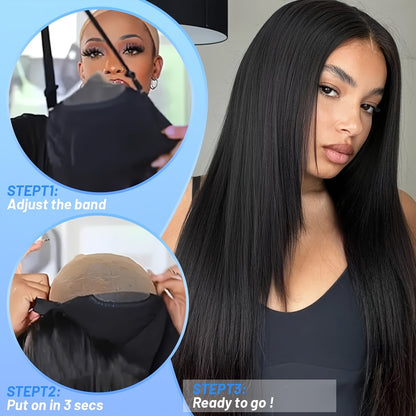 34 Inch 5X5 Glueless Lace Front Wigs Human Hair Pre Plucked With Baby Hair 250% Density Real Human Hair Wig Straight 5X5 HD Lace Frontal Wigs