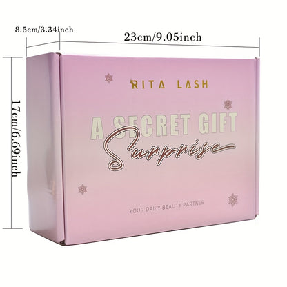 High Qulity Rita Individual False Eyelashes Extension Kit Curl Wispy Style, 12 Box Lashes with Glue&Bond Seal&Remover&Curler, Individual Lashes Makeup Kit