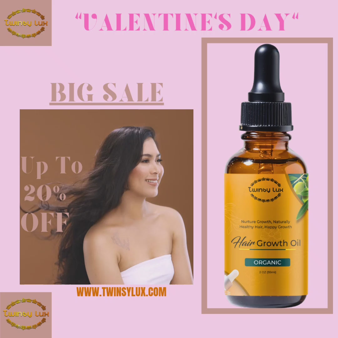 Load video: Twinsy Lux Hair Growth Oil Rosemary Mint Nourishing Scalp