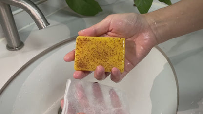 LEMON TUMERIC & ACID KOJIC SOAP BRIGHTNING BAR WITH VITAMIN C COMPLEX FOR FACE AND BODY SKIN, SOAP NET (SET OF 3,6,12)